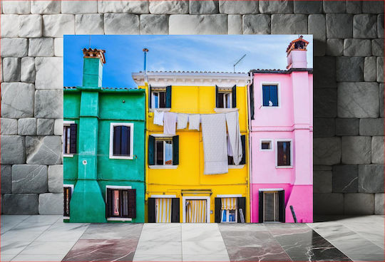 Πίνακας Colorful Houses In Burano Πολύχρωμα Σπίτια Στο Μπουράνο 100x70