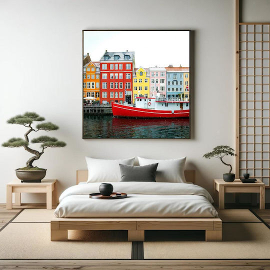 Painting Colorful Coastal Buildings Multicolored Coastal Buildings 90x90