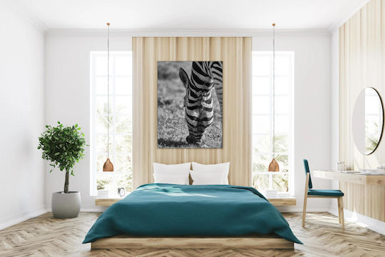 Панел Grazing Zebra В Черно И Бяло Зебра На Паша 70x100