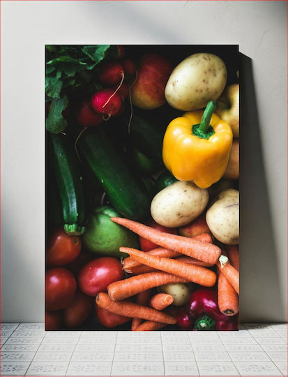 Painting Colorful Fresh Vegetables Multicolored Fresh Vegetables 70x100