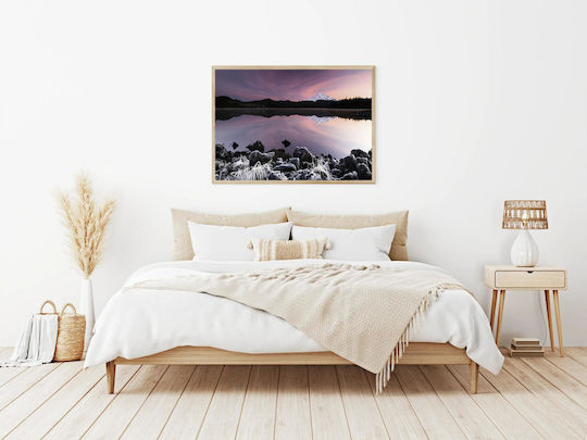 Painting Serene Mountain Reflection At Dusk 120x80