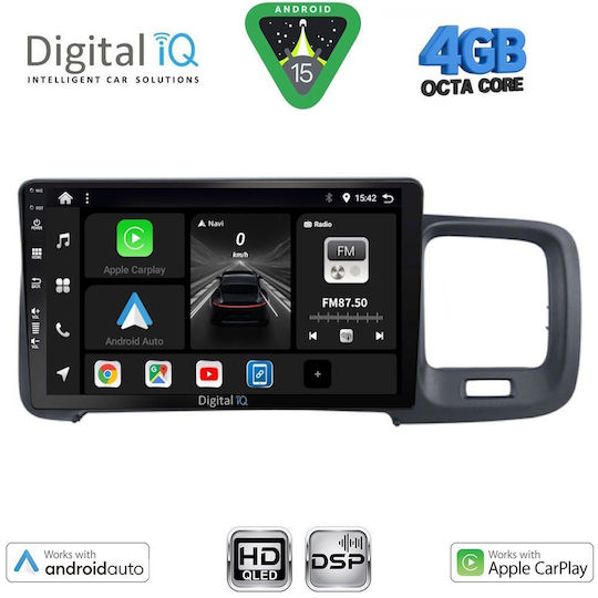 Digital IQ Car Audio System for Volvo S60 2010-2018 Bluetooth USB WiFi GPS Apple CarPlay Android Auto with 9" Touch Screen