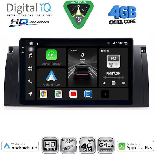 Digital IQ Car Audio System for BMW Series 5 (E39) / X5 (E53) 1997-2005 with Touch Screen 9"