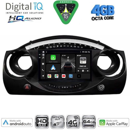 Digital IQ Ηχοσύστημα Αυτοκινήτου για Mini Cooper 2000-2006 (Bluetooth/USB/WiFi/GPS/Apple-Carplay/Android-Auto) με Οθόνη Αφής 9"