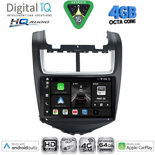 Digital IQ Car Audio System for Chevrolet Aveo 2014-2017 (Bluetooth/USB/WiFi/GPS/Apple CarPlay/Android Auto) with 9" Touch Screen