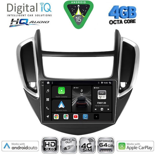 Digital IQ Ηχοσύστημα Αυτοκινήτου για Chevrolet Trax 2014-2022 (Bluetooth/USB/WiFi/GPS/Apple-Carplay/Android-Auto) με Οθόνη Αφής 9"