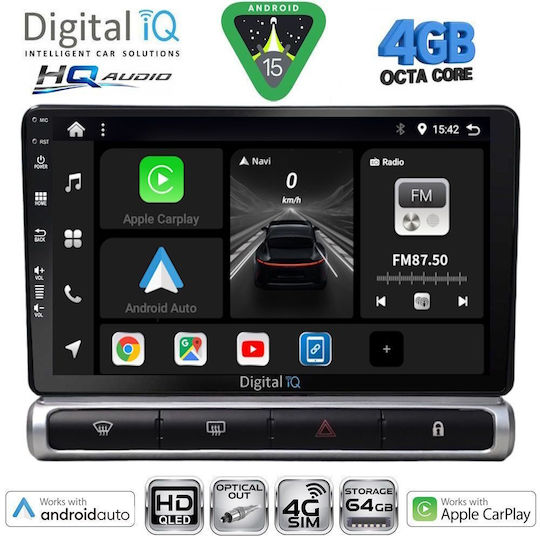 Digital IQ Car Audio System for Citroen C3 / DS3 2016 with Touch Screen 9" DIGITAL IQ BXK 19093H CPAA Bluetooth USB Wi-Fi GPS Apple CarPlay Android Auto
