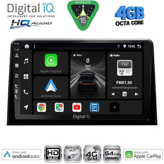 Digital IQ Car Audio System for Peugeot Partner Opel Combo Fiat Doblo Toyota Proace Citroen Berlingo 2018+ with Touch Screen 10"