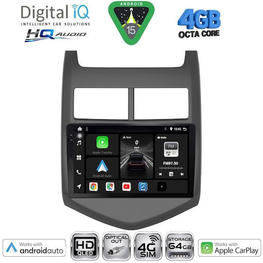 Digital IQ Ηχοσύστημα Αυτοκινήτου για Chevrolet Aveo 2011-2014 (Bluetooth/USB/WiFi/GPS/Apple-Carplay/Android-Auto) με Οθόνη Αφής 9"