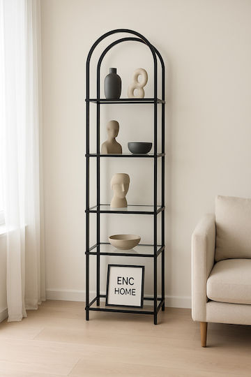 Bücherregal Schwarz 150x40x30cm