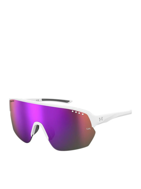Under Armour Ochelari De Soare Pentru Bărbați Cu Culoare Albă A Skelețului Și Culoare Multicoloră A Lentilei