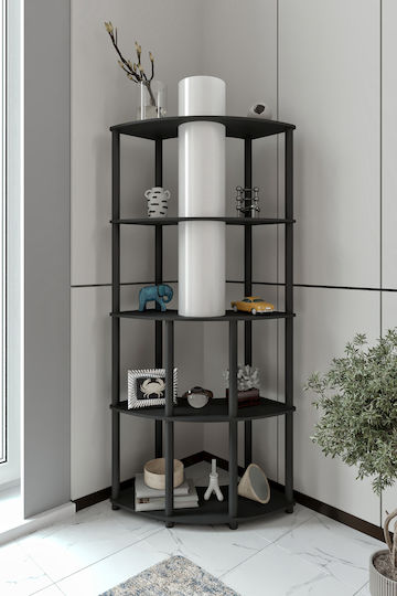 Corner Gray Bookcase 68x24x155cm