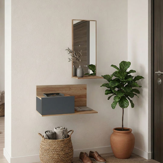 Miranda Έπιπλο Εισόδου με Καθρέπτη Oak-ανθρακί 60x30x89.5εκ. Miranda Έπιπλο Εισόδου με Καθρέπτη Oak-ανθρακί 60x30x89.5εκ.