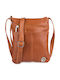 Leder Damen Schultertasche Braun