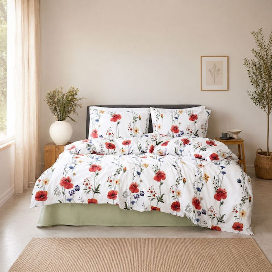 Majoli Bahar Set Huse Pentru Pilote Dublu 200x220cm Roșii