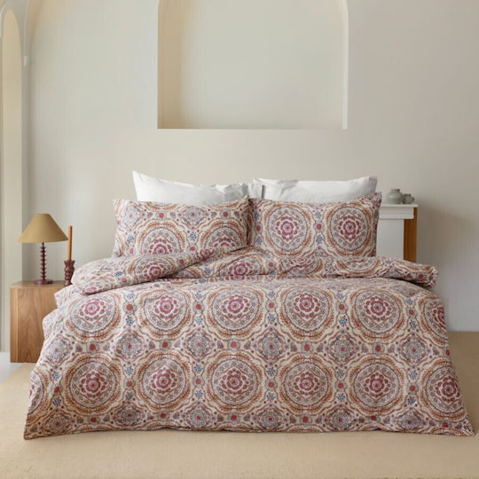 Majoli Bahar Cotton Duvet Cover Set 200x220cm Double With 2 Pillowcases & 1 Bed Sheet Bahar