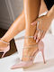 Leather Heels with High Heel Rose Gold