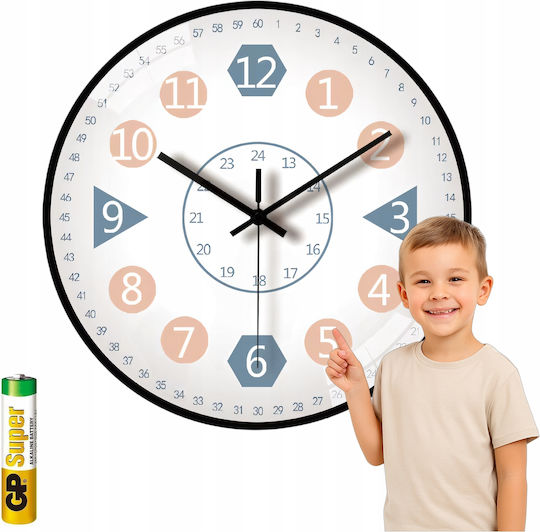 Kinder Wanduhren Kunststoff 25cm