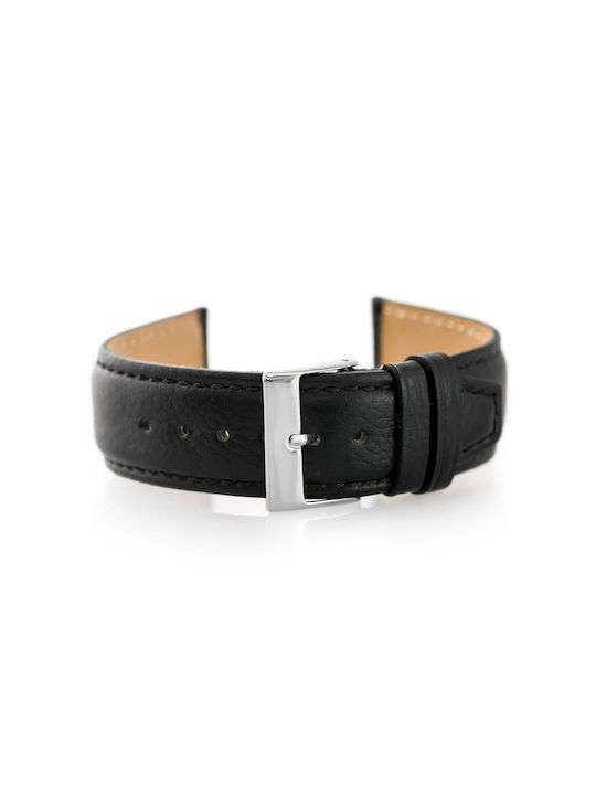 Leder Tragbare Bänder W26 Premium Schwarz 22mm
