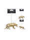Ornament Leopard Auriu Set 2 Bucăți 2 Modele 11.5 Cm Zaros Hm935