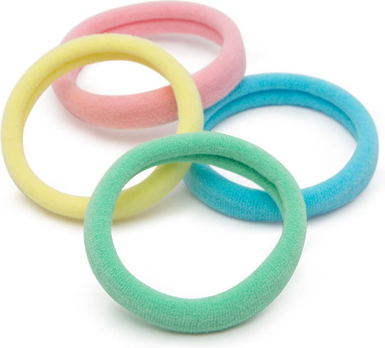 Set 12 Colored Hair Elastics 35 Mm Flexible 4 Mm Thick Multicolor