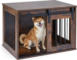 Costway Hundehütte Metallisch Braun 57x54x80cm Costway Hundehütte Metallisch Braun 57x54x80cm