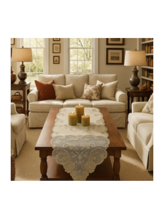 F&L F&L Ecru Tischdecke 29x65cm