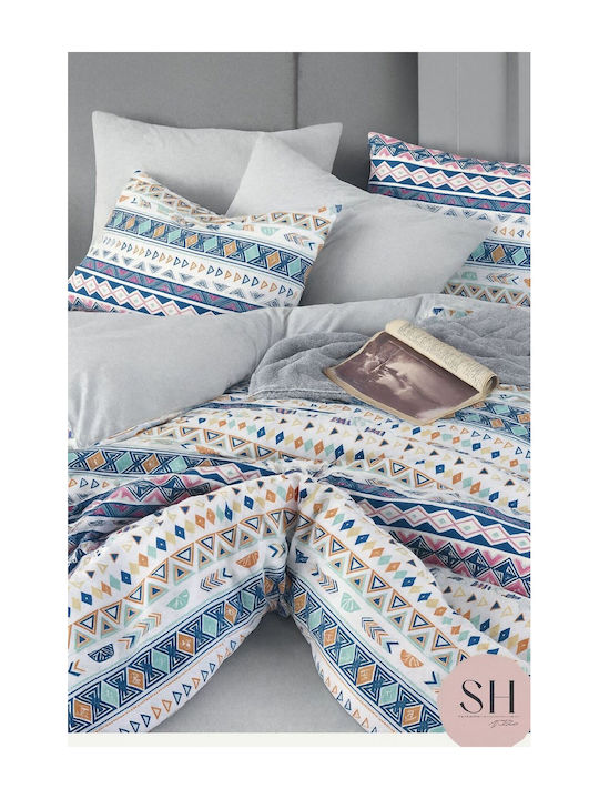 SteweHome Cotton Double Duvet Cover 200x220 Blue1