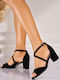 Suede Damen Sandalen Schwarz