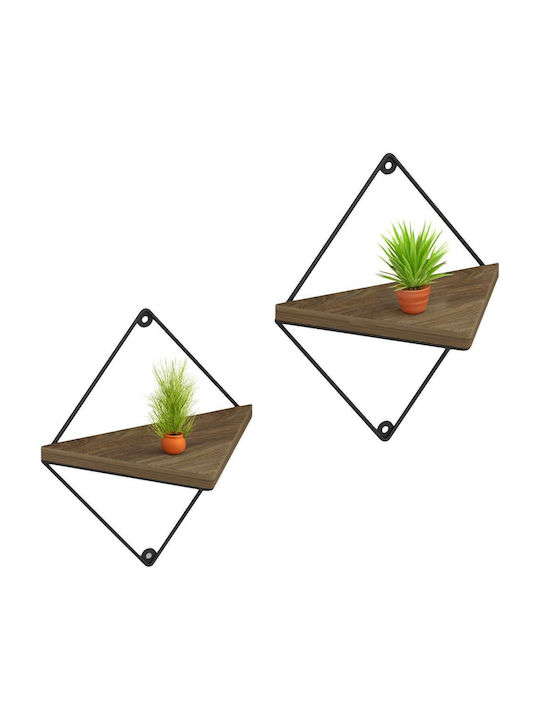 Ράφια Τοίχου Everleigh Natural-black (2τμχ) 22x13x30εκ.