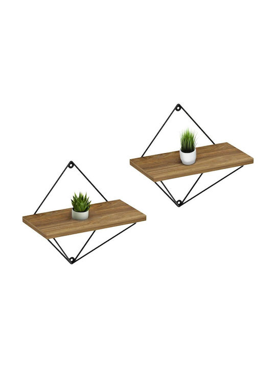 Ράφια Τοίχου Zannard Natural-black (2τμχ) 30x14x30εκ.