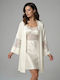 Milena by Paris Summer Bridal Women's Robe with Nightgown Ivory 003467_5379-Ivory