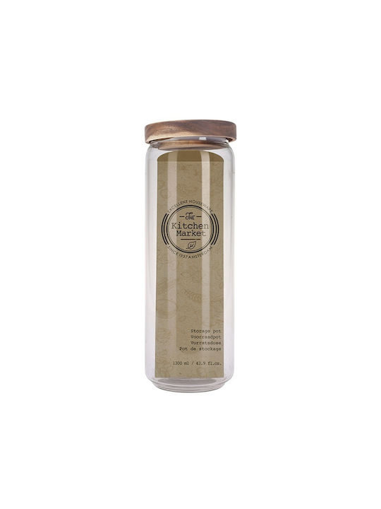Zaros General Use Jar with Lid Glass Transparent 9x9cm