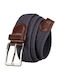 Men's Leather Webbing Belt Gray