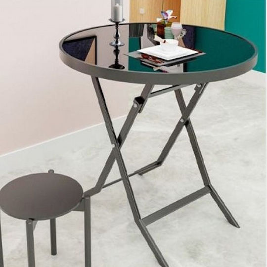 Auxiliary Picnic Foldable Table 70x70x75 Black Auxiliary Picnic Foldable Table 70x70x75 Black