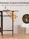 Collapsible Wooden Kitchen Table with Metal Frame Brown 75x80x75cm