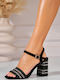 Sandale Elegante Damă De Catifea Negre