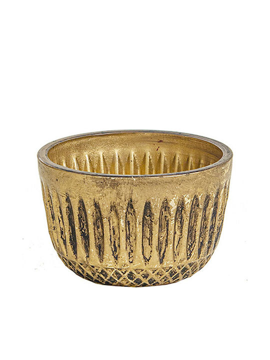 Zaros Set of Glass Candle Holders Suitable for Tealights in Gold Colour 8x8x5cm 6 Pieces