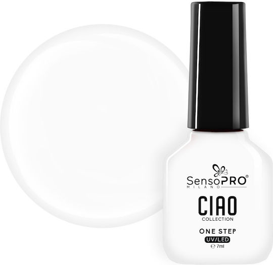 One Step Semipermanent Nail Polish Sensopro Milano Ciao Collection White Shine 7ml