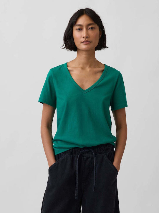 GAP Women's Crop Cotton Short Sleeve Top with V...