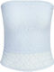 Women's Strapless Blouse Light Blue