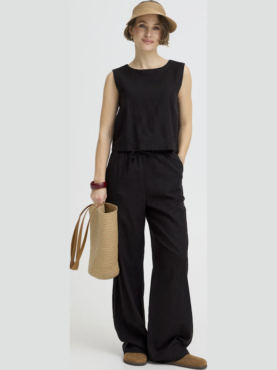 Women's Summer Linen Blouse Meteorite