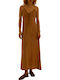 Summer Maxi Evening Dress Dark Brown