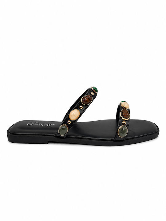 Diamantique Anatomic Black Sandals