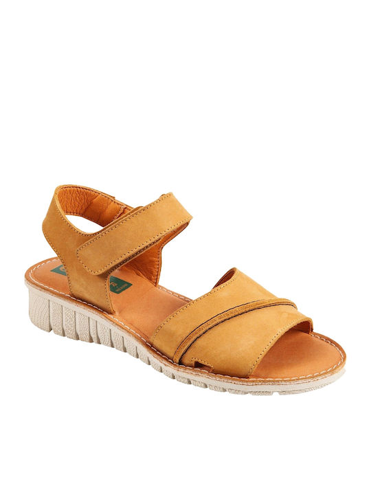 Jumper Leather Women's Flat Sandals Yellow