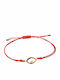 Kontopoulos Women's Macrame Bracelet with Eye Design Made of Cord with Diamond