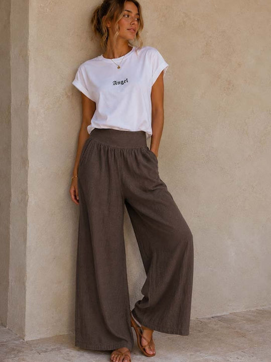 Damen Leinen Pantaloona Coconut Braune
