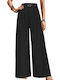 Women's High Rise Pantaloons in Loose Fit Black