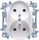 Simon 10 Double Socket Switch White S+842147
