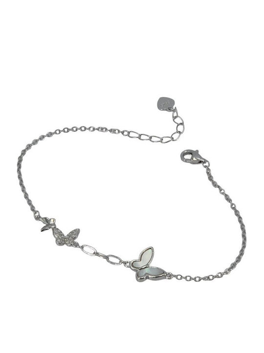 Women's Silver Chain Bracelet with Zircon